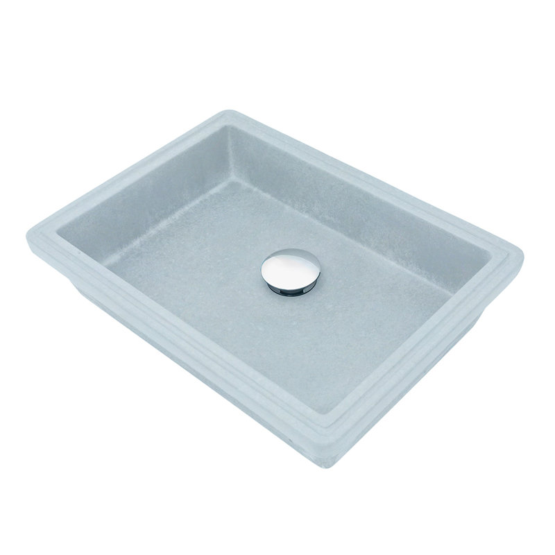 Newterra Handmade Rectangular Undermount Bathroom Sink, Aqua