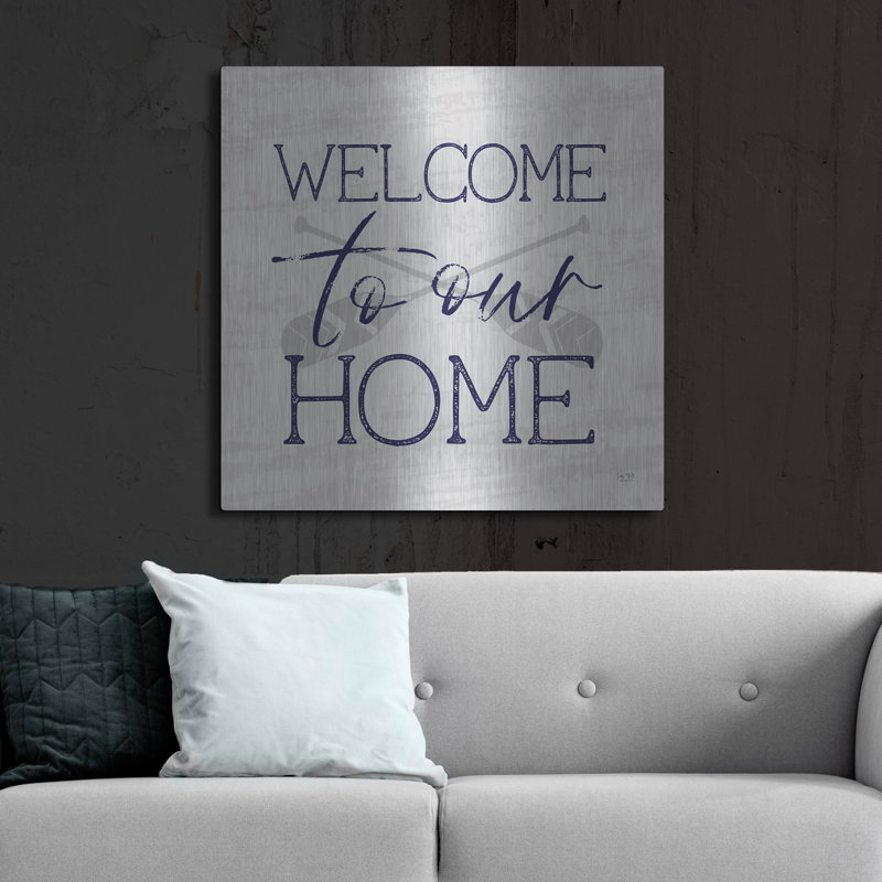 «Lake Welcome to Our Home» par Lux + Me Designs, art mural, H 36 po x l 36 po