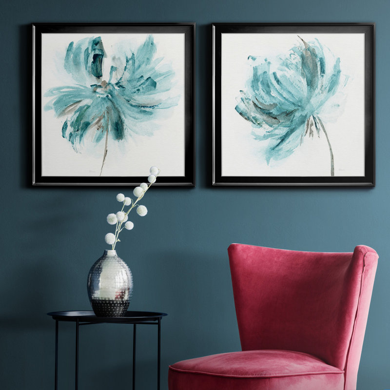 «Blue Dance I», reproduction de cadre photo sur toile 2 pièces, Noir, H 26,5 po x l 53 po x P 1,5 po