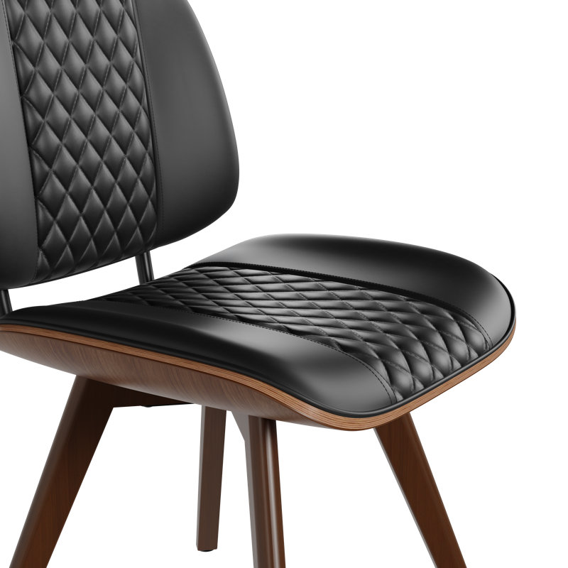 Chaise d'appoint rembourrée en similicuir, Noir, noir, noir, noir