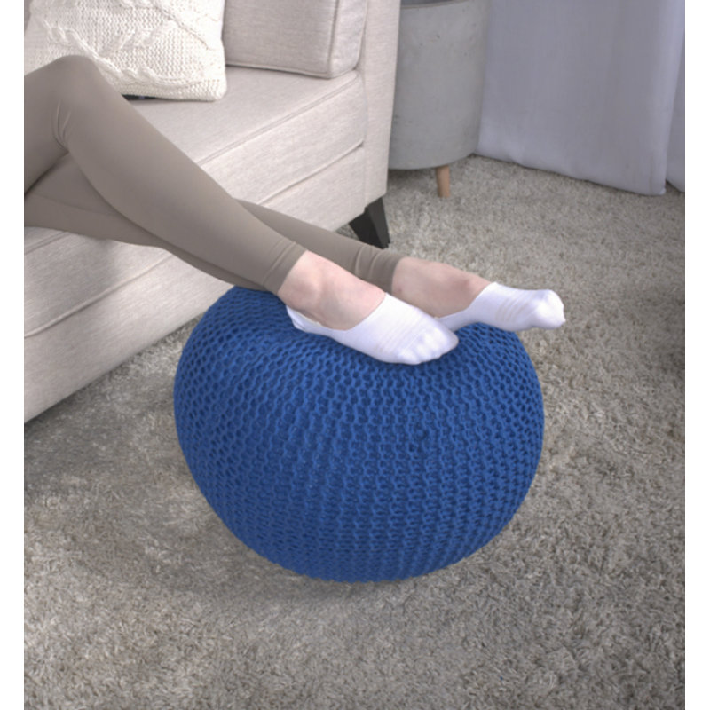 Pouf rond en coton Bordeaux