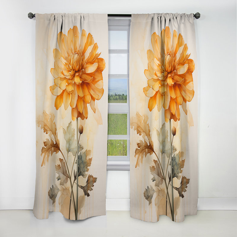 Rideau occultant en velours à motif floral Venlo - 1 panneau, L 52 po x L 120 po