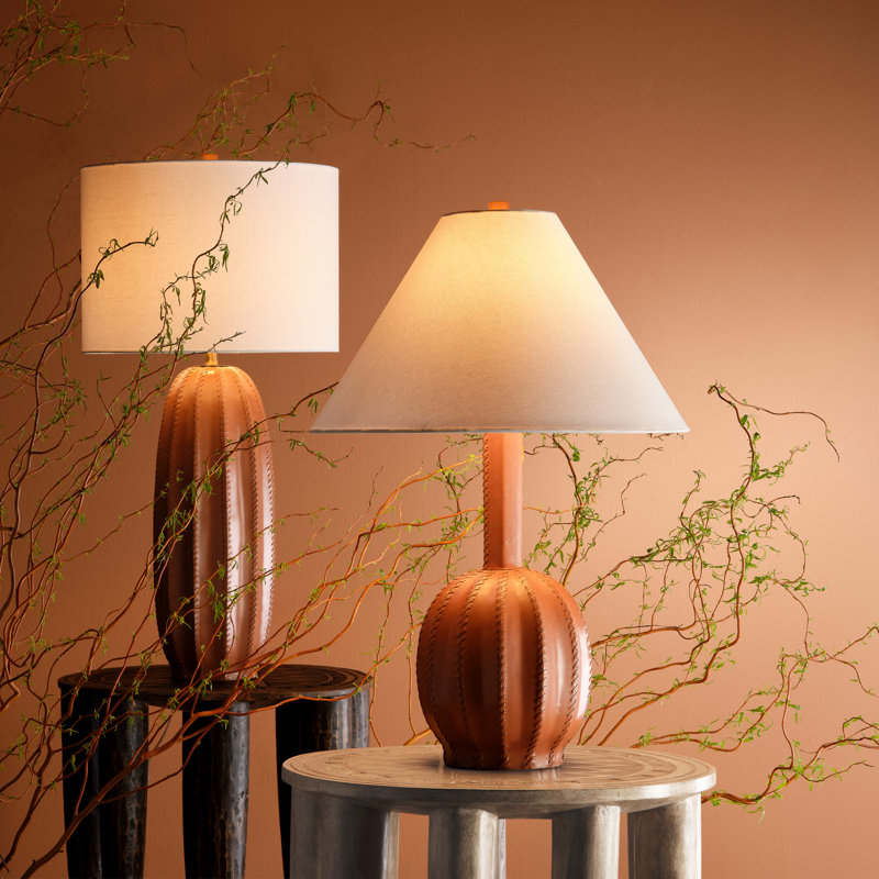 Natural Mango Wood Hand-Carved Side Table with Etched Top