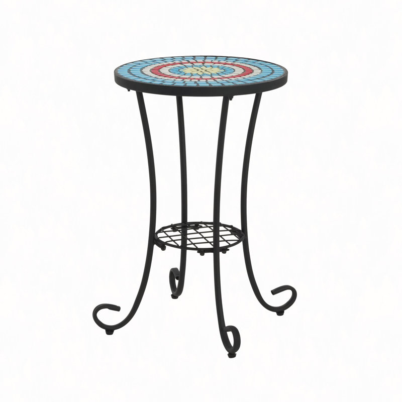 Patio Side Table With Shelf