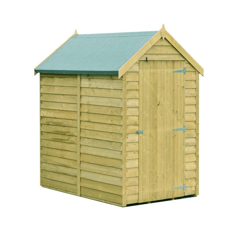 4 ft. W x 6 ft. D Overlap Apex Wooden Shed, No