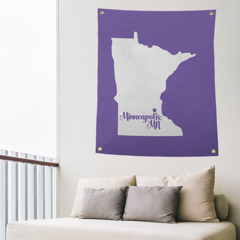 Tapisserie murale minneapolis sports, H 36 po x l 26 po, Mauve