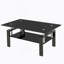 Table basse rectangulaire avec plateau en verre et tablette-1296234683