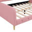 Grand lit de jour rembourré rose avec 4 pieds de soutien - robuste pour chambre d'amis / salon-235542144