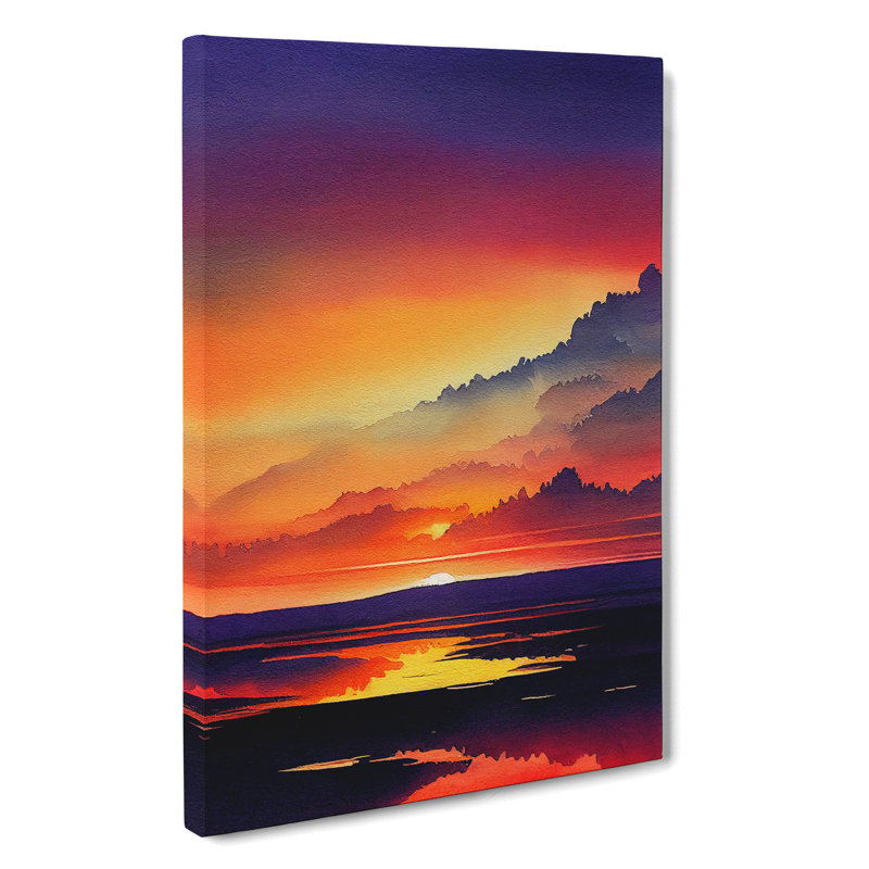 Sunset Over Mountains No.6 - Wrapped Canvas, 50cm H x 35cm W x 3cm D
