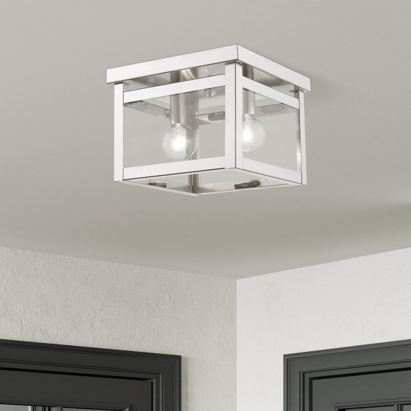 Plafonnier encastré 8 lumières 2 lumières Amores, Nickel brossé