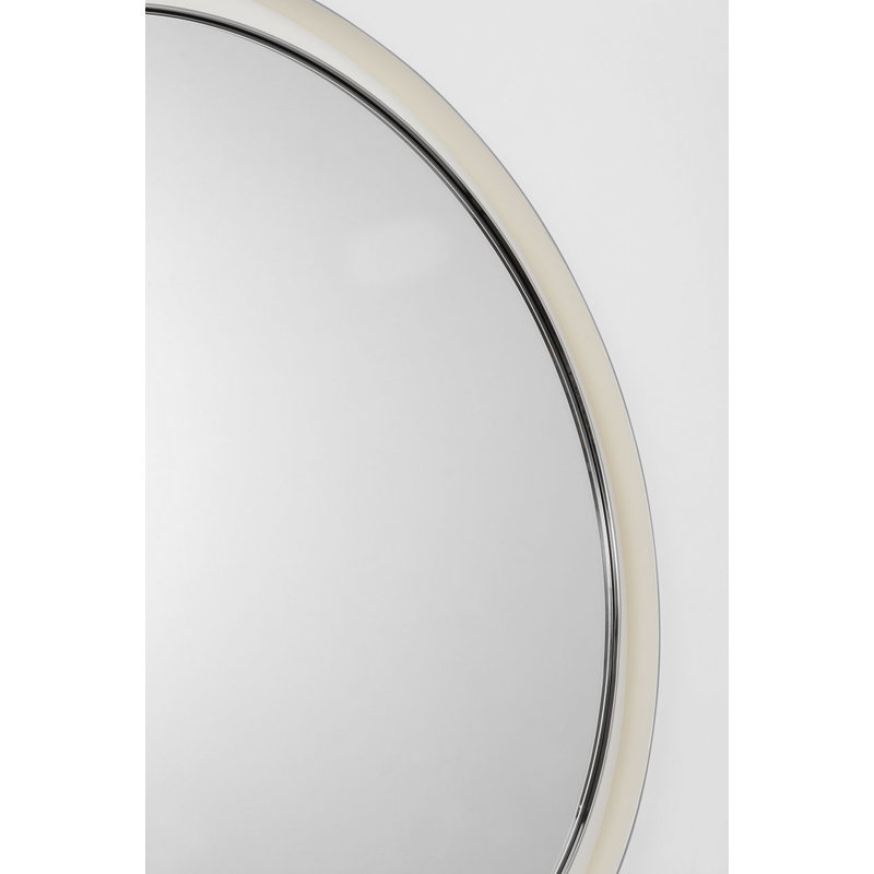 Chopin Round Illuminated Mirror, Polished Nickel, 36" H x 36" W x 1.5" D
