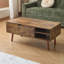 Table basse avec plateau relevable et compartiment caché, table en bois avec tablette de rangement pour le salon, le bureau