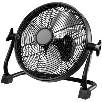 Plancher de camping rechargeable à piles de 10 pouces, ventilateur extérieur portatif haute vitesse avec structure en métal, moteur sans balais en cuivre, rotation manuelle à 360 degrés, pour la pêche, les voyages, le pique-nique