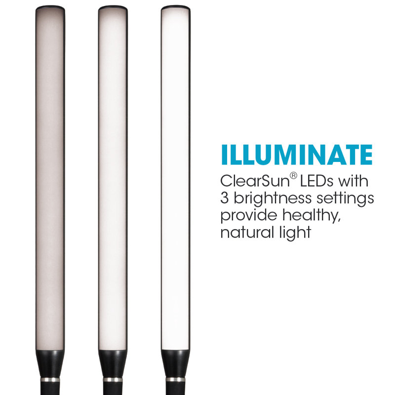 OttLite Strive LED Desk Lamp with USB, Flexible Neck, 3 Brightness Settings with Touch Controls