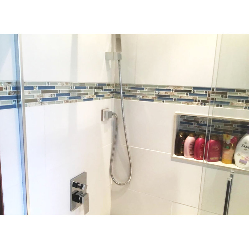 Glass/Seashell Linear Mosaic Wall Tile