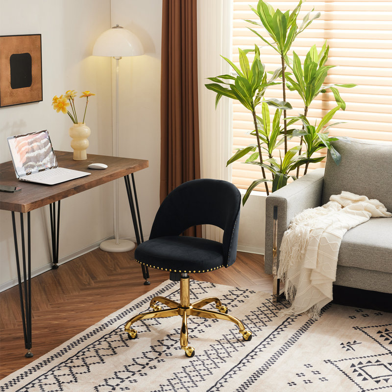 Task Chair, Black, Velvet