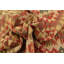 Tapis de zone en laine rouge/beige 3 pi 6 po x 6 pi noué la one-of-kind main Doorfield