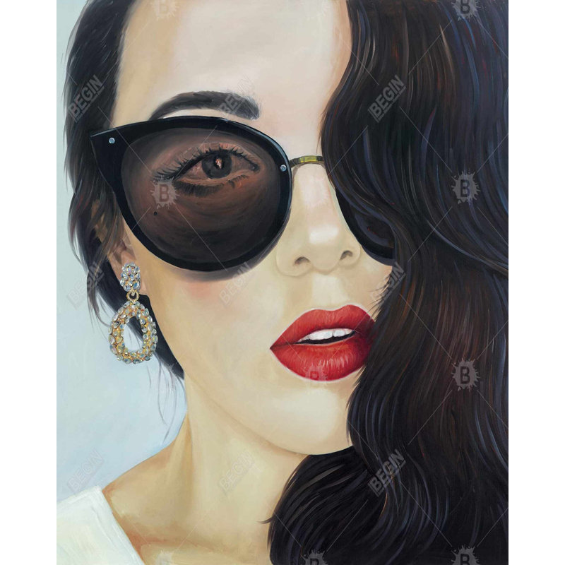 Fashionable Sunglasses Print On Canvas, H 60 po x l 48 po
