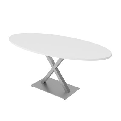 Table de salle de conférence ovale avec x bases