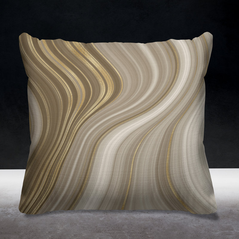 Carlisle Abstract Outdoor Reversible Throw Pillow, 15W" x 15H", Beige