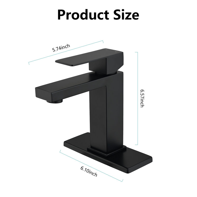 Single Hole Bathroom Faucet, Matte Black