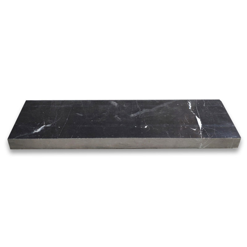 Nero Marquina Black Marble 4X12 Baseboard Trim Moulding Polished