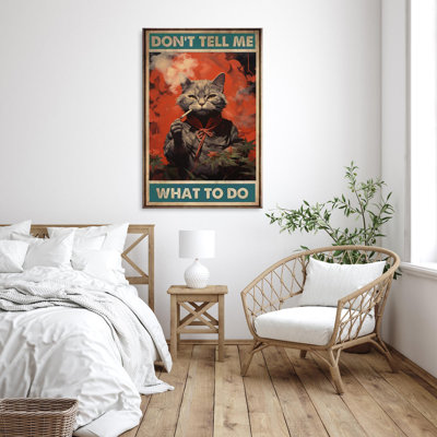 Cat Smoke Dont Tell Me What To Do - 1 Piece Rectan " Cat Smoke Dont Tell Me What To Do - 1 Piece Rectangle Graphic Art Print On Wrapped Canvas "