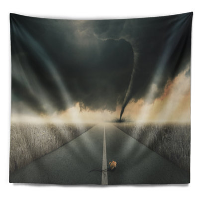 Tapisserie «Landscape Rose on the Dark Road»