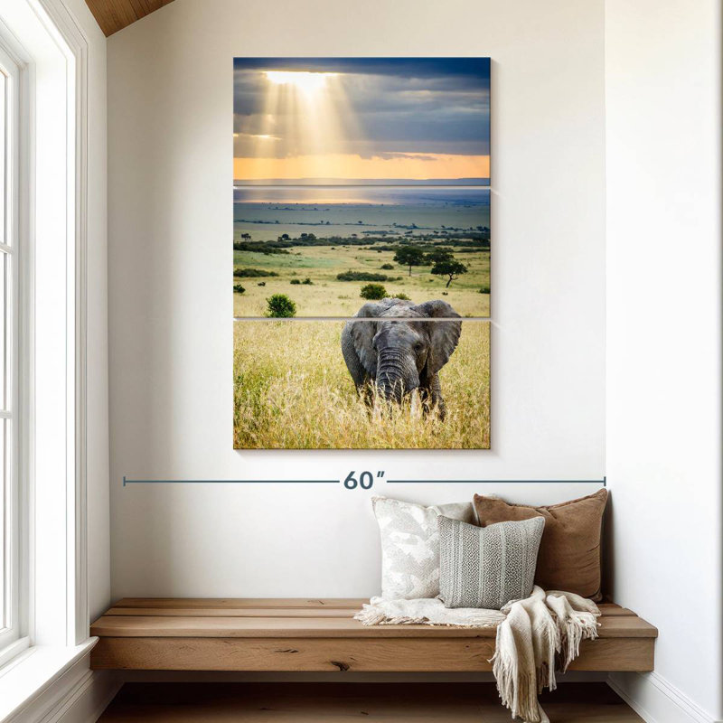 Brampt Savanna Elephant, 50" H x 32" W