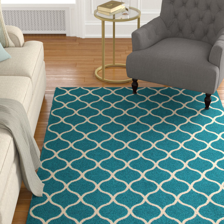 Tapis bleu poils longs Hershman