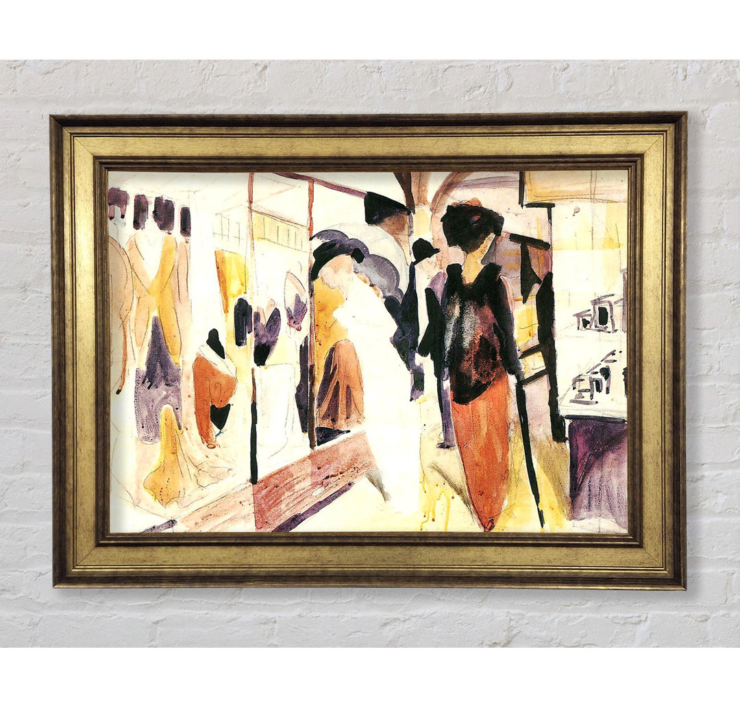 August Macke Fashion Shop Porch - Einzelne Bilderrahmen Kunstdrucke