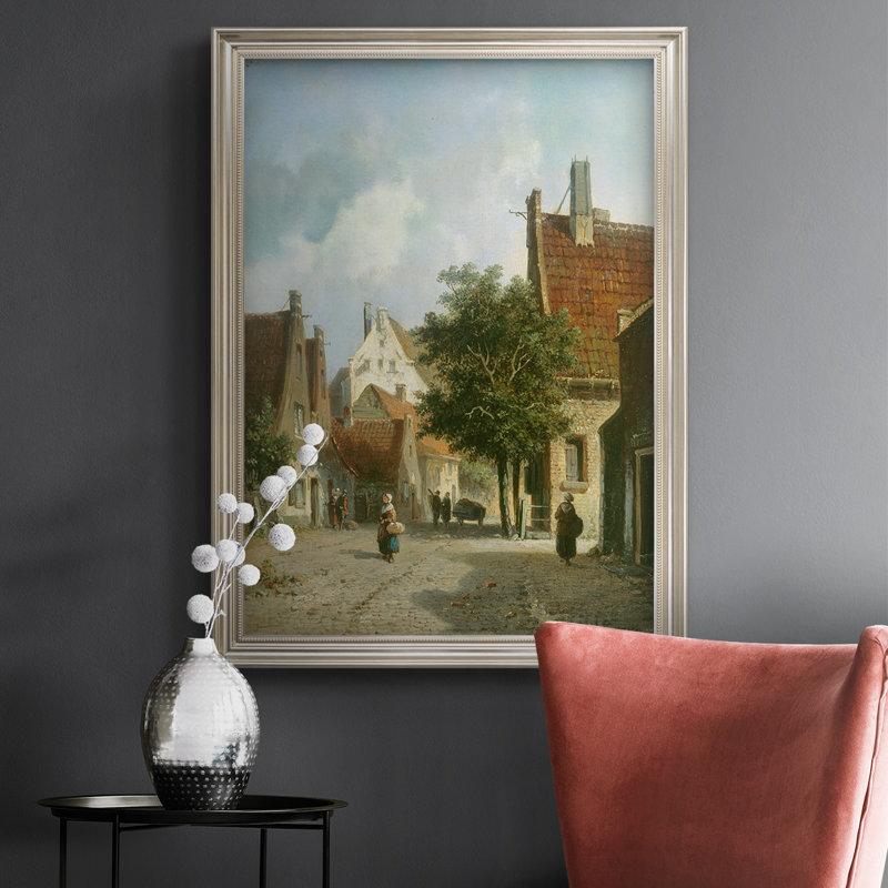 Amsterdam Street Scene, toile encadrée de qualité supérieure - prête à être accrochée, H 20 po x l 16 po x P 2,5 po