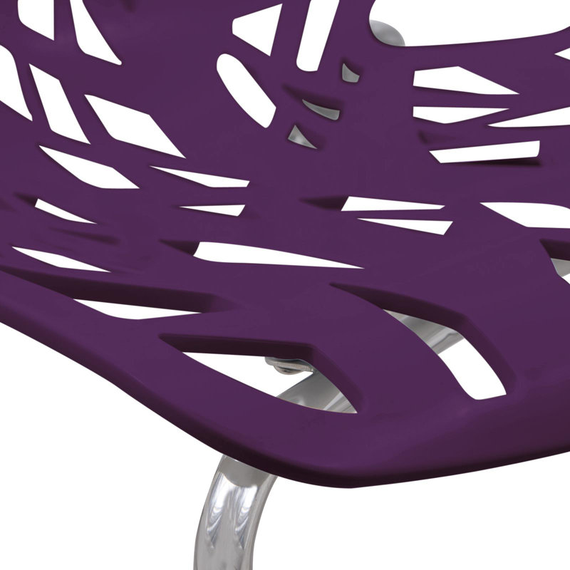  Chaise d'appoint blanche avec pieds chromés - ensemble de 2, Mauve