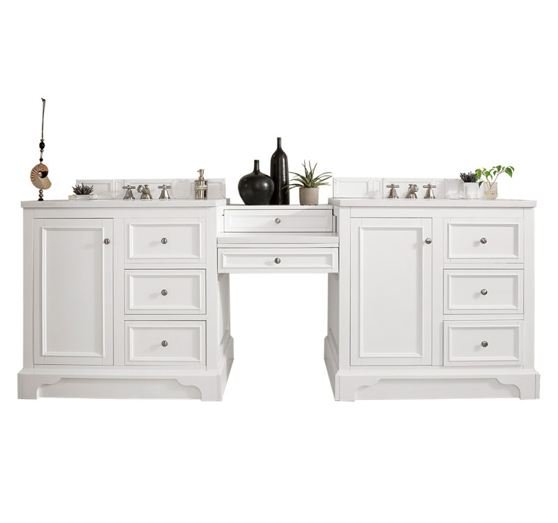 De Soto 94''  W Double Vanity, Bright White, White Zeus