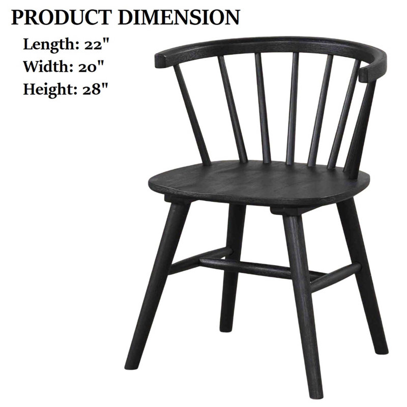 Ensemble de chaises de salle à manger 2 pièces Mid-Century, Noir