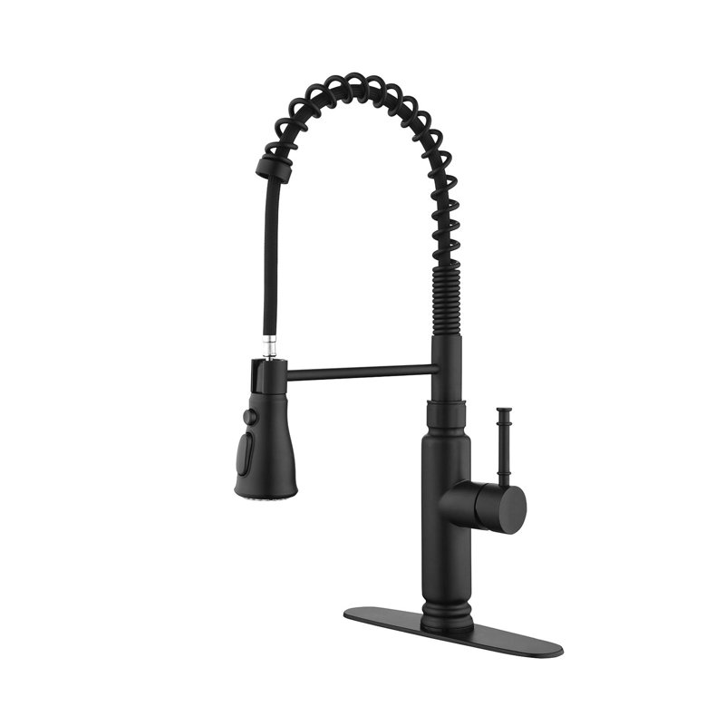 Robinet de cuisine tactile avec douchette extractible, Noir mat
