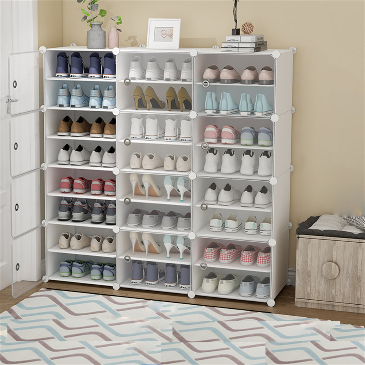 Rebrilliant 48 Pair Shoe Storage Cabinet & Reviews | Wayfair