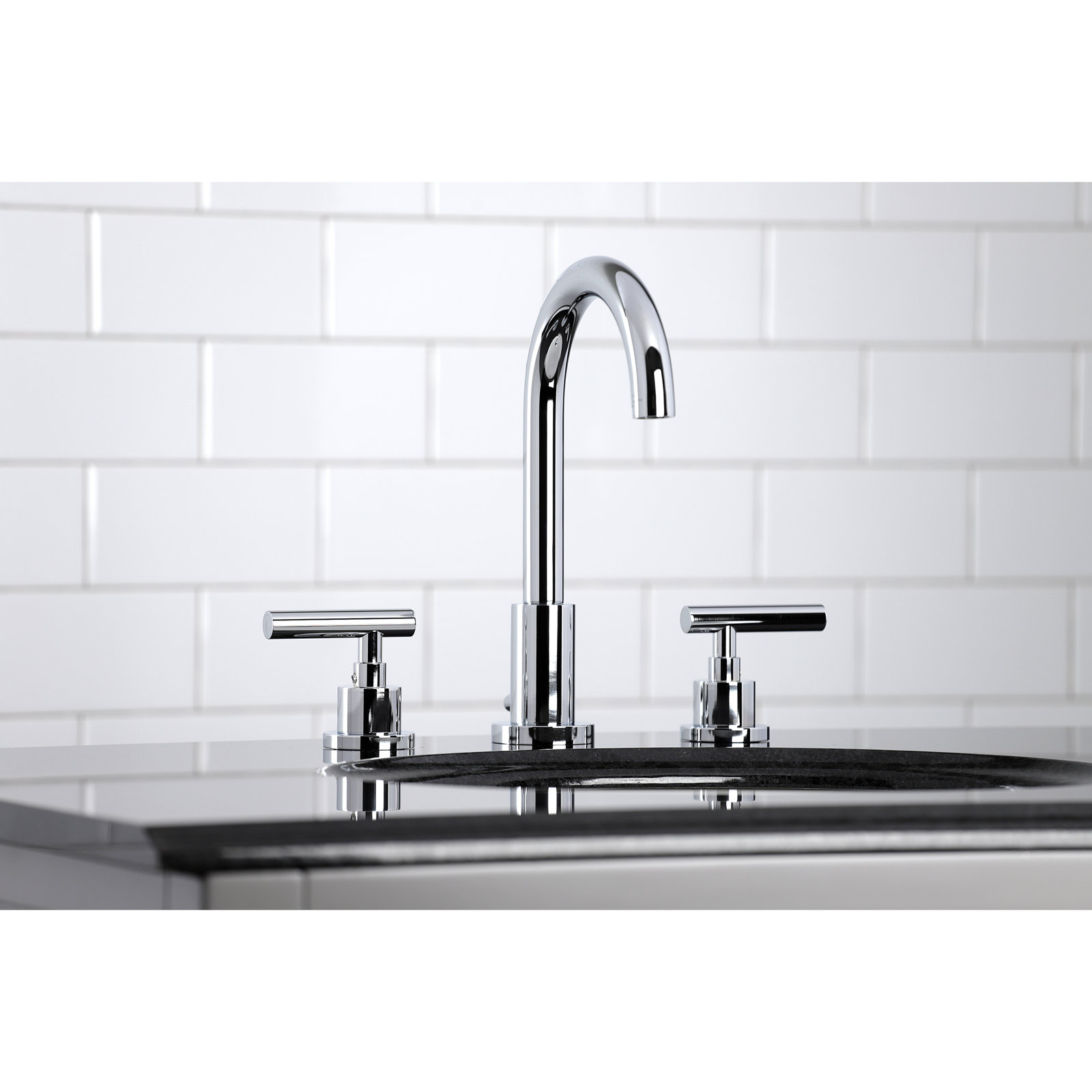 Manhattan Widespread Faucet with Drain, Polished Chrome