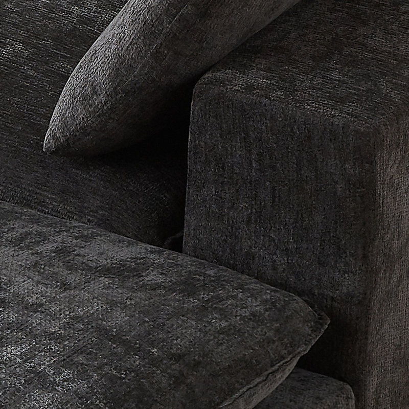 Canapé-lit modulaire surdimensionné 109 po Cloud Couch, Noir