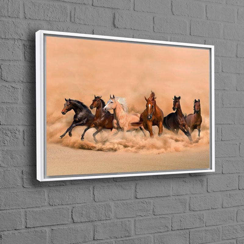 Personalized Horse Lover 3D Canvas Print Wall Decor Featuring Running Horses Ideal for Loft Spaces and as a Gift