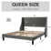 Bowdoin Modern Linen Upholstered Wingback Platform Bed with Wooden Slats