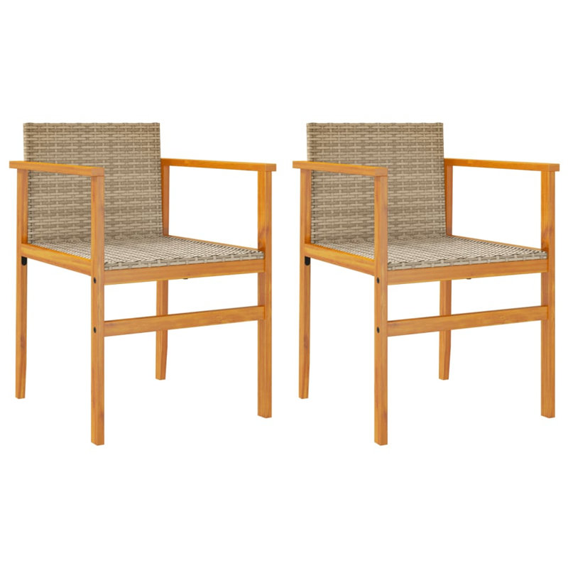 Ensemble de chaises de patio avec coussins 2 pièces Latitude Run® Latitude Wood, Beige