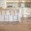 Tabouret de comptoir rembourré en lin 26 po avec dossier en rotin et structure en métal Marlow-855950716-845577352