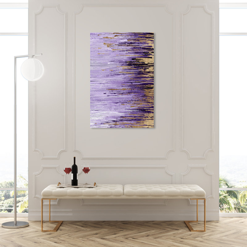 Lavande Rains Duet I - Peinture, H 45 po x l 30 po, Toile tendue
