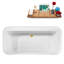 Baignoire de trempage autoportante 59 "avec drain et plateau en bambou 59" Streamline-75260942