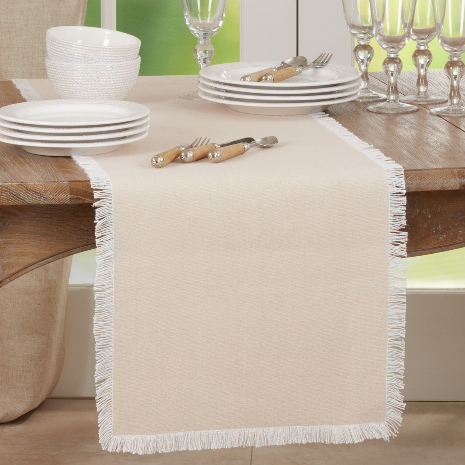 Flamenco Table Runner, Natural
