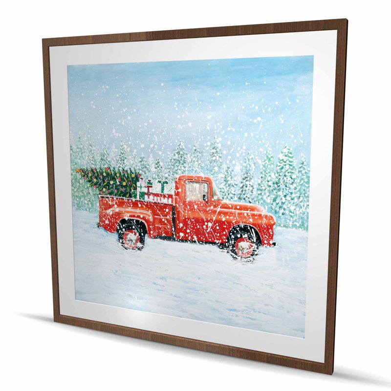 Camion d'arbre de Noël - décor campagnard mat