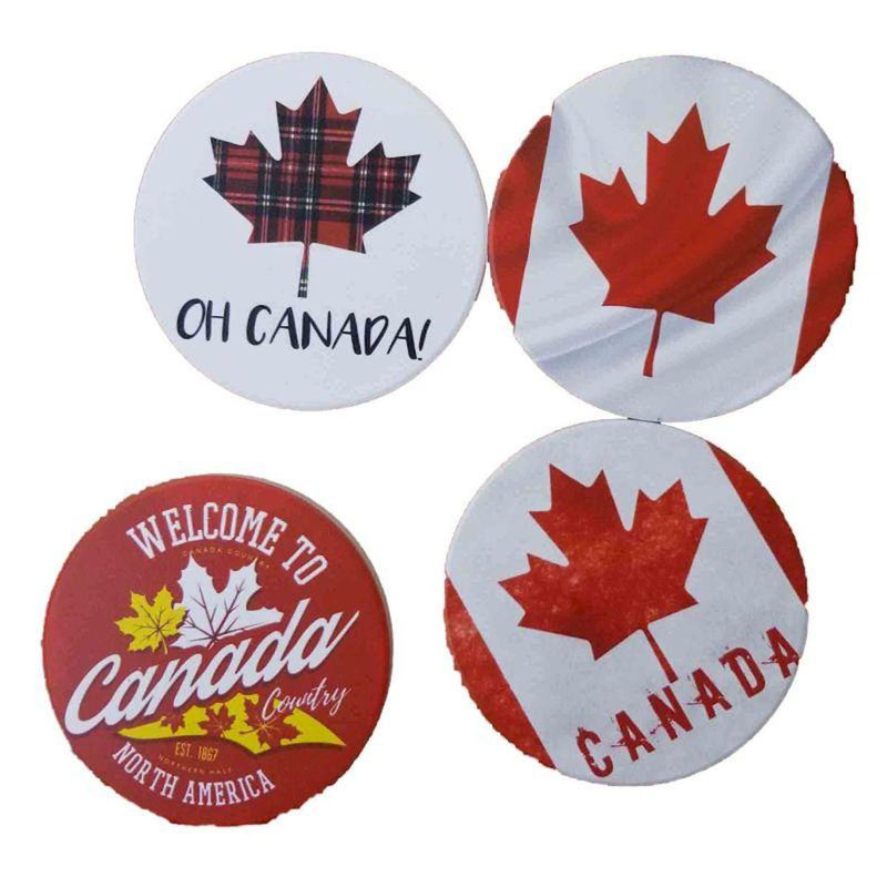 Ceramic Round 4 Piece Coaster Set