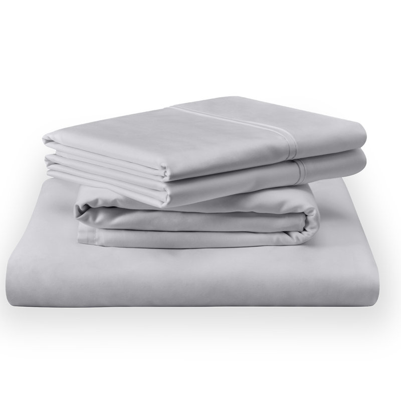 Tempur-Classic Cotton Sheet Set, Split King Sheet Set/2 Fitted Sheets/2 King Pillow, Sleepy Blue