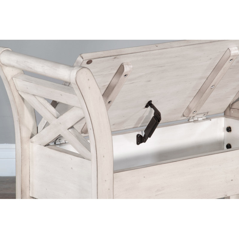 Afognak Storage Bench, White